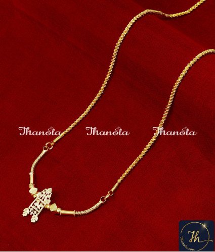 THN1023 - Gold Model Anna Lakshmi Long Murukku Thali Chain Design