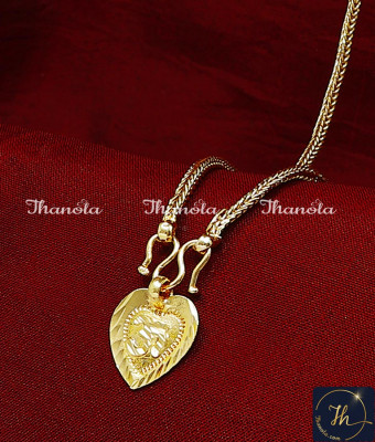 THN1032 - Simple Daily Wear One Gram Gold Kerala Thali Design