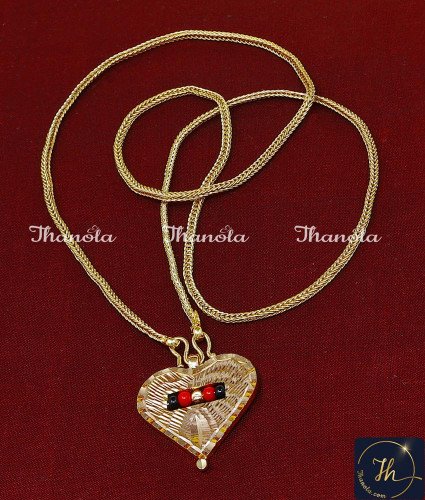 THN1045 - 1 Gram Gold Plated Thali Chain Design for Wedding