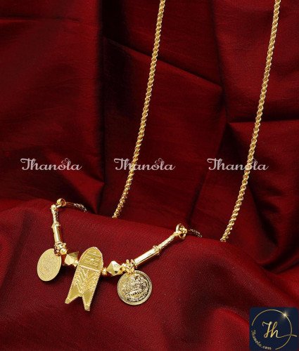 THN1050 - Gold Plated Thennai Maram Paraiyar Caste Thali Design