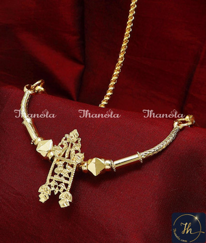 THN1052 - 1 Gram Gold Gounder Annapatchi Thali Saradu Chain Design