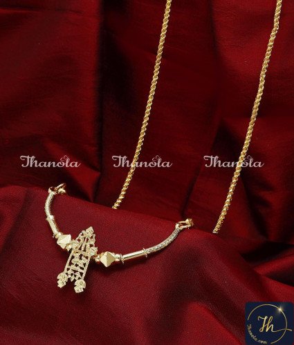 THN1052 - 1 Gram Gold Gounder Annapatchi Thali Saradu Chain Design