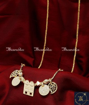 THN1055 - Shiva Gothram Pattai Yellow Gold Thali Chain Design