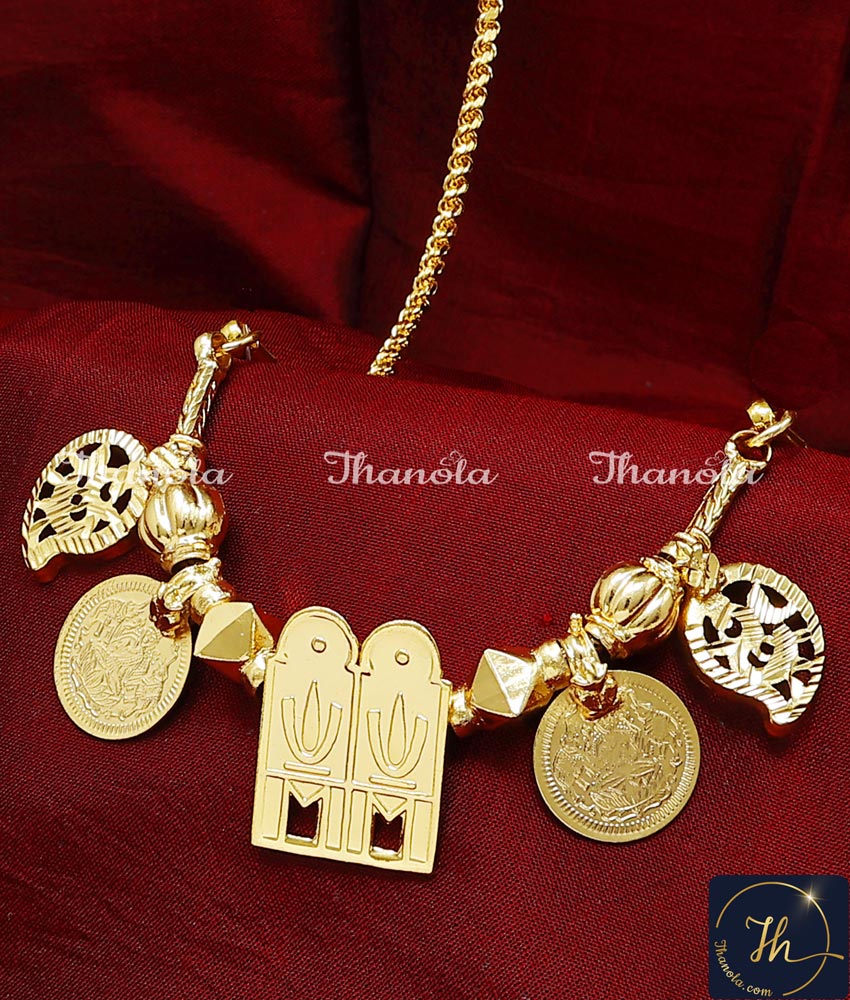 Tamil Brahmin Thenkalai Namam Gold Covering Thali Chain muruku thali chain design