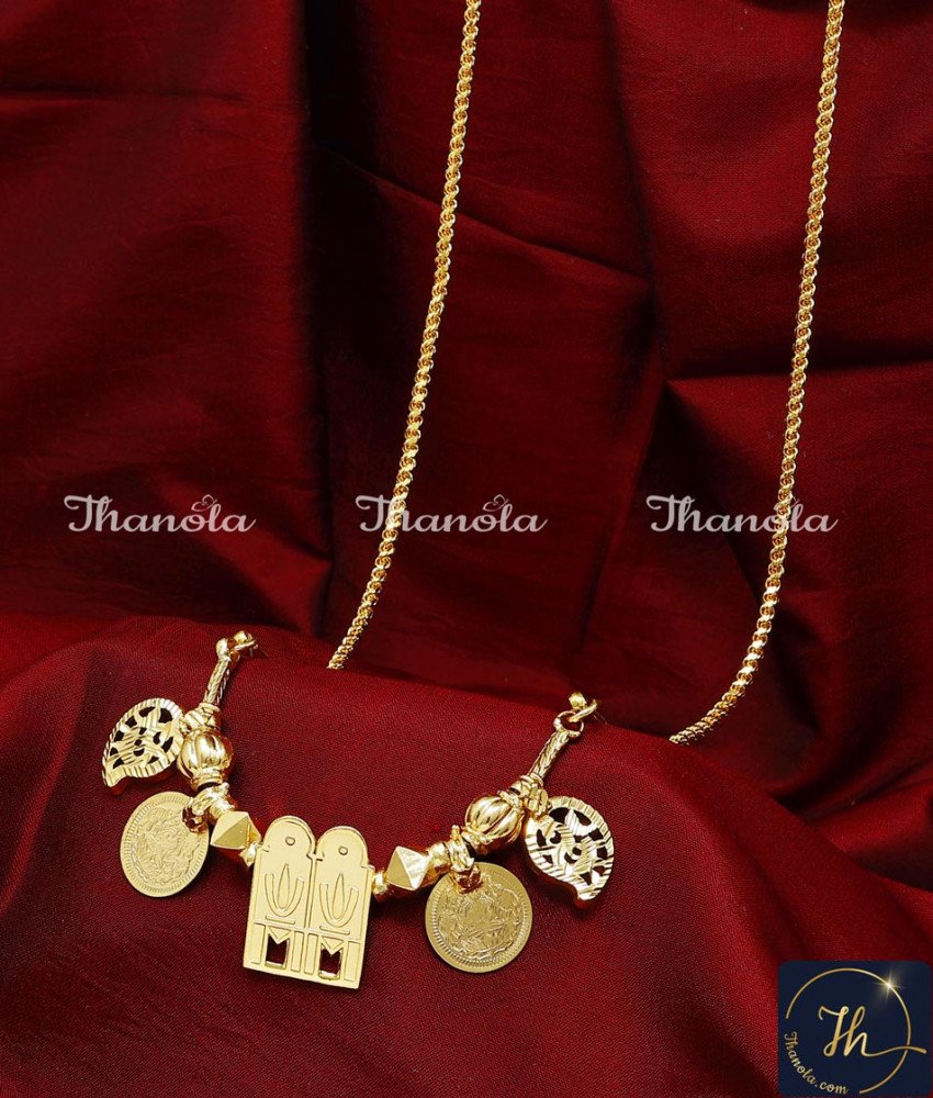 Tamil Brahmin Thenkalai Namam Gold Covering Thali Chain muruku thali chain design