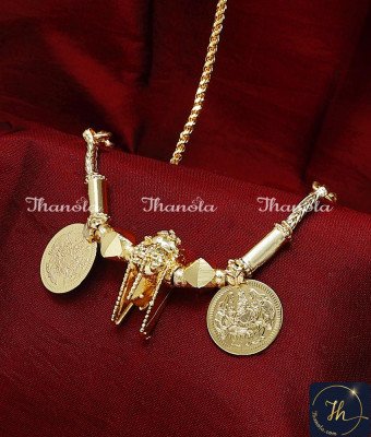 THN1058 - Gold Plated Thoppa Thali Chain Designs Tamil Nadu