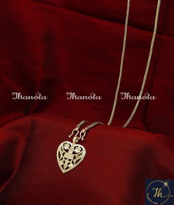 THN1062 - South Indian 1 Gram Gold Thali Chain Design Online