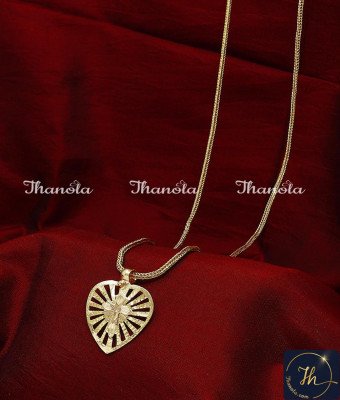 THN1064 - 1 Gram Gold Kerala Heart Thali Chain Design Christian THN1064 - 1 Gram Gold Kerala Heart Thali Chain Design Christian