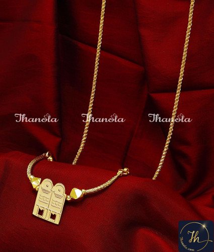 THN1068 - Wedding Gold Hindu Mangalsutra Design Shiva Parvati Thali